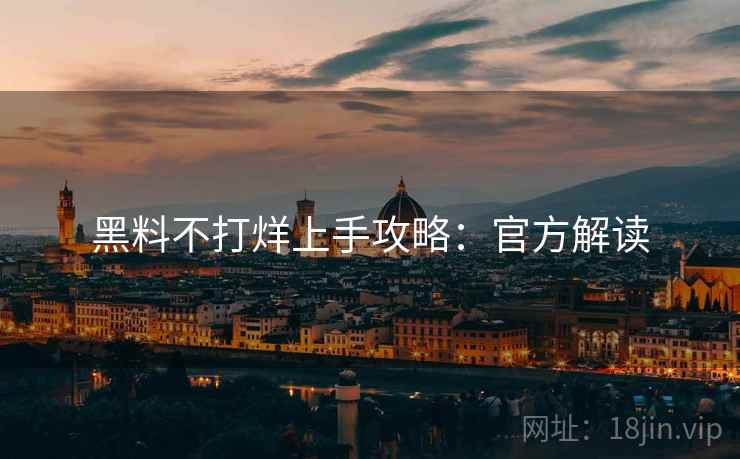 黑料不打烊上手攻略：官方解读